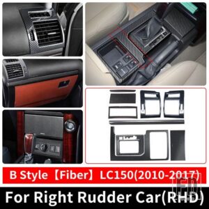 トヨタ 2010-2023 2022 右舵車 ランドクルーザープラド 150 ギアエアベント装飾カバー LC150 J150 インテリアアクセサリー - 10-2017 B Fiber RHD
