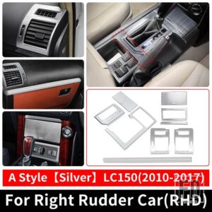 トヨタ 2010-2023 2022 右舵車 ランドクルーザープラド 150 ギアエアベント装飾カバー LC150 J150 インテリアアクセサリー - 10-2017 A Silver RHD