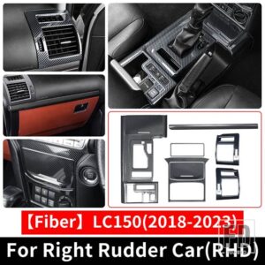 トヨタ 2010-2023 2022 右舵車 ランドクルーザープラド 150 ギアエアベント装飾カバー LC150 J150 インテリアアクセサリー - 2018-2023 Fiber RHD