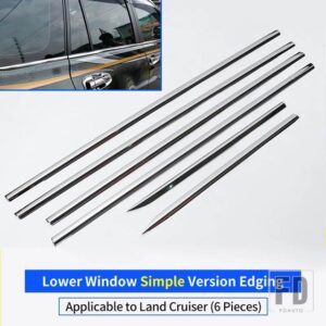 トヨタ ランドクルーザー 200 2008-2019-21 窓ステンレス装飾 LC200 FJ200 車体アクセサリー - Simple Version