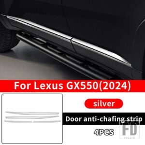 レクサス 2024 GX550 GX550H ドアウエストラインクローム装飾ストリップ GX 550 外装アップグレードアクセサリーチューニング - Silver