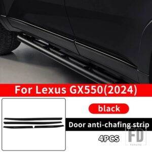 レクサス 2024 GX550 GX550H ドアウエストラインクローム装飾ストリップ GX 550 外装アップグレードアクセサリーチューニング - Black