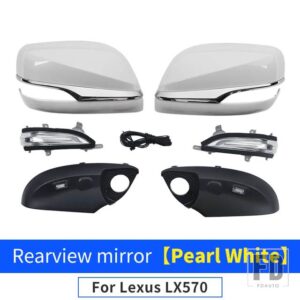 レクサス バックミラーカバー部品 LX570 2008-2022 2021 アップグレード外装装飾アクセサリー LX 570 LED ウィンカーランプ - White 2008-2022