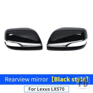 レクサス バックミラーカバー部品 LX570 2008-2022 2021 アップグレード外装装飾アクセサリー LX 570 LED ウィンカーランプ - Black