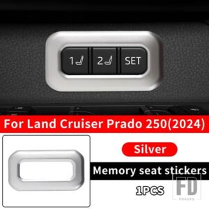 トヨタ ランドクルーザー 250 2024 1958 プラド LC250 初版 FJ250 メモリーシートボタン装飾カバーインテリアアクセサリー - Silver
