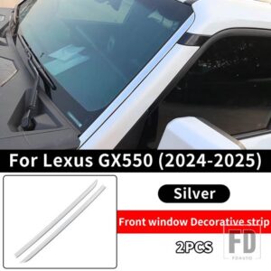 レクサス 2024 2025 GX550 550H フロントガラス窓クローム装飾スパンコールアクセサリー GX 550 外装アップグレードチューニング - Silver