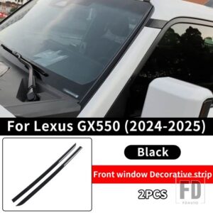 レクサス 2024 2025 GX550 550H フロントガラス窓クローム装飾スパンコールアクセサリー GX 550 外装アップグレードチューニング - Black