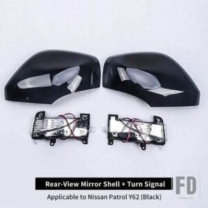 日産 パトロール Y62 専用バックミラーカバー パトロール SEXE バックミラーシェルウインカー - Black