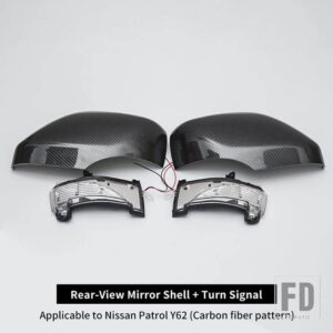 日産 パトロール Y62 専用バックミラーカバー パトロール SEXE バックミラーシェルウインカー - Carbon fiber pattern