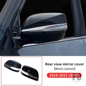 レクサス バックミラーカバー 2016-2021 LX 570 LX570 アップグレード外装装飾アクセサリー 2017-20 - Black 2016-2022