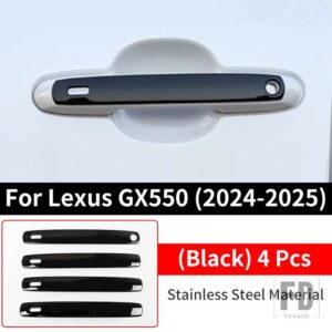 レクサス GX550 GX550H 2024 2025 外装ドアハンドル装飾クロームスパンコールGX 550 アップグレードアクセサリーチューニング - Black