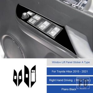 トヨタ ハイラックス 2015-2021 カーボン窓リフトパネルステッカートリムカバー装飾ステッカー - 13C RHD