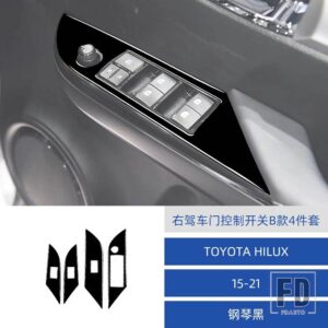 トヨタ ハイラックス 2015-2021 カーボン窓リフトパネルステッカートリムカバー装飾ステッカー - 14C RHD