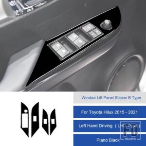 トヨタ ハイラックス 2015-2021 カーボン窓リフトパネルステッカートリムカバー装飾ステッカー - 15C LHD