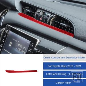 トヨタ ハイラックス 2015-2021 カーボンセンターコンソールベントステッカートリムカバー装飾ステッカー - 28 LHD4