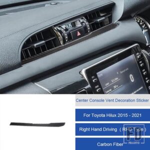 トヨタ ハイラックス 2015-2021 カーボンセンターコンソールベントステッカートリムカバー装飾ステッカー - 27 RHD