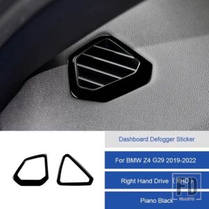 BMW Z4 G29 2019 2020 2121 2022 カーボンインテリアダッシュボードデフォッガーエアベントアウトレットステッカーフレームトリムストリップカ - 17C RHD