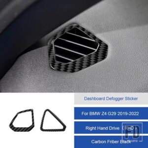 BMW Z4 G29 2019 2020 2121 2022 カーボンインテリアダッシュボードデフォッガーエアベントアウトレットステッカーフレームトリムストリップカ - 17A RHD