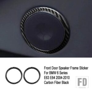 BMW カーボンドアスピーカースピーカー装飾サークルトリムカバーステッカー 6シリーズ E63 E64 2004 - 2010 - D1 Front Door