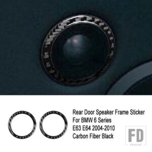 BMW カーボンドアスピーカースピーカー装飾サークルトリムカバーステッカー 6シリーズ E63 E64 2004 - 2010 - D3 Rear Door
