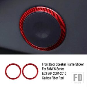 BMW カーボンドアスピーカースピーカー装飾サークルトリムカバーステッカー 6シリーズ E63 E64 2004 - 2010 - D2 Front Door