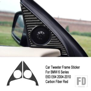 BMW カーボンドアスピーカースピーカー装飾サークルトリムカバーステッカー 6シリーズ E63 E64 2004 - 2010 - D5