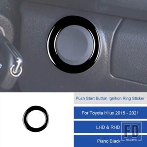 トヨタ ハイラックス 2015-2021 カーボンプッシュスタートボタン点火リングステッカートリムカバー装飾ステッカー - 11C