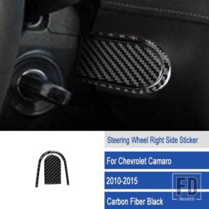 シボレー ステアリングホイールトリムカーボンステッカーカマロ 2010-15 ACCESSORI - D5