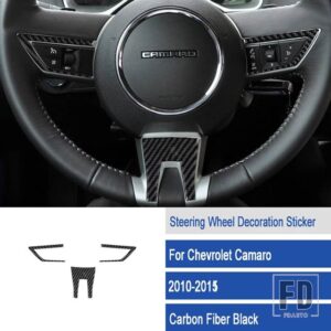 シボレー ステアリングホイールトリムカーボンステッカーカマロ 2010-15 ACCESSORI - D7