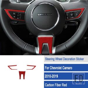 シボレー ステアリングホイールトリムカーボンステッカーカマロ 2010-15 ACCESSORI - D8