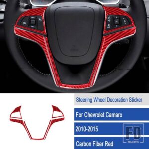 シボレー ステアリングホイールトリムカーボンステッカーカマロ 2010-15 ACCESSORI - D10
