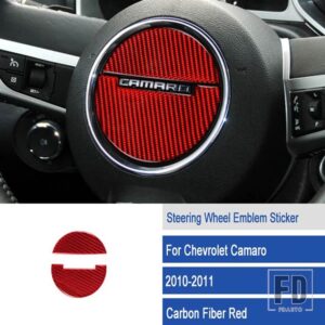 シボレー ステアリングホイールトリムカーボンステッカーカマロ 2010-15 ACCESSORI - D4