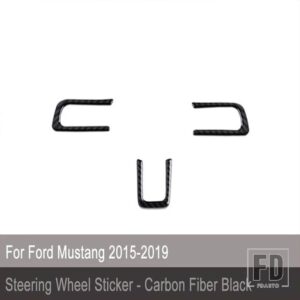 フォード カーボンステアリングホイールエンブレムバッジステッカーマスタング 2015-2019 カーアクセサリー - H3