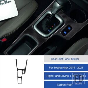 トヨタ ハイラックス 2015-2021 カーボン中央制御ギアシフトパネルトリムカバーカーインテリアアクセサリー装飾ステッカー - 1A RHD