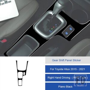 トヨタ ハイラックス 2015-2021 カーボン中央制御ギアシフトパネルトリムカバーカーインテリアアクセサリー装飾ステッカー - 1C RHD