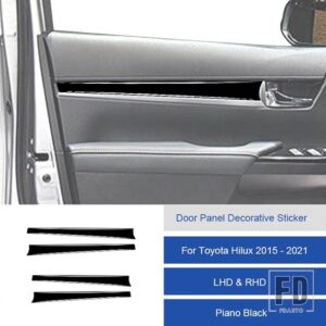 トヨタ ハイラックス 2015-2021 カーボンドアパネル装飾ステッカートリムカバー装飾ステッカー - 23C