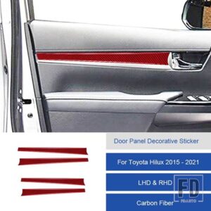 トヨタ ハイラックス 2015-2021 カーボンドアパネル装飾ステッカートリムカバー装飾ステッカー - 23B