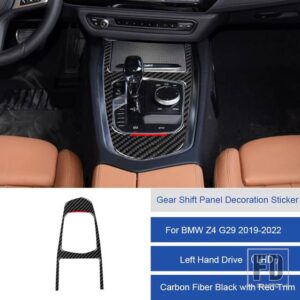 BMW Z4 G29 2019 2020 2121 2022 カーボンインテリアギアシフトパネル装飾トリムステッカーストリップカバー ACCESSORIESS - 3D LHD