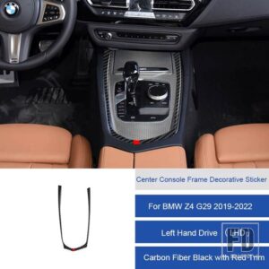 BMW Z4 G29 2019 2020 2121 2022 カーボンインテリアカーセンターコンソールフレームトリムステッカーストリップカバー自動車 ACCESSORIESS - 7D LHD