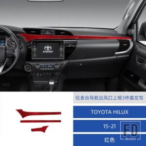 トヨタ ハイラックス 2015-2021 カーボンダッシュボードナビゲーション AC エアアウトレットフレームステッカートリムカバー装飾ステッカー - 20-2B LHD