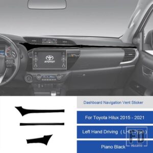 トヨタ ハイラックス 2015-2021 カーボンダッシュボードナビゲーション AC エアアウトレットフレームステッカートリムカバー装飾ステッカー - 20-2C LHD