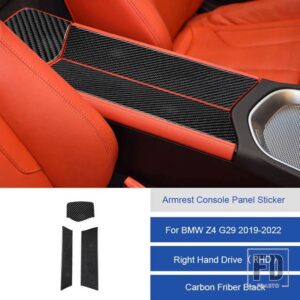 BMW Z4 G29 2019 2020 2121 2022 カーボンインテリアアームレストボックスパネルトリムステッカーストリップカバー自動車 ACCESSORIESS - 6A RHD