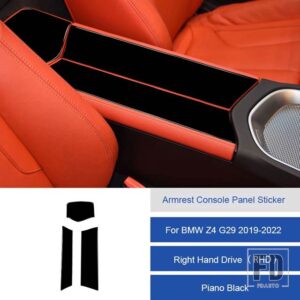 BMW Z4 G29 2019 2020 2121 2022 カーボンインテリアアームレストボックスパネルトリムステッカーストリップカバー自動車 ACCESSORIESS - 6C RHD