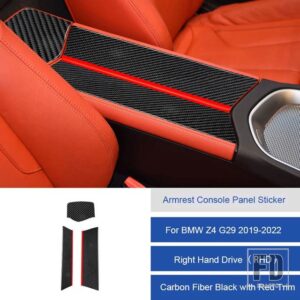 BMW Z4 G29 2019 2020 2121 2022 カーボンインテリアアームレストボックスパネルトリムステッカーストリップカバー自動車 ACCESSORIESS - 6D RHD