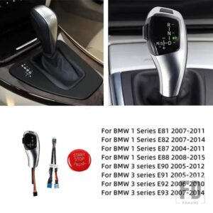 BMW LHD ABS 電子ギアシフトノブ LED インジケータエンジンスタートボタン 3シリーズ E90 E91 2005-2012 5シリーズ E60 2003-2007