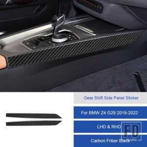 BMW Z4 G29 2019 2020 2121 2022 カーボンインテリアギアシフトサイドパネルステッカーフレームトリムストリップカバー - 14A