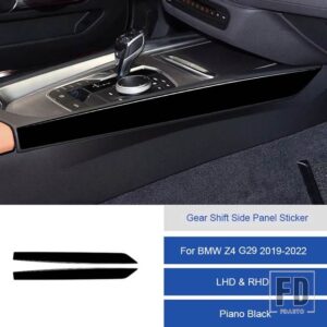 BMW Z4 G29 2019 2020 2121 2022 カーボンインテリアギアシフトサイドパネルステッカーフレームトリムストリップカバー - 14C