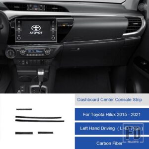 トヨタ ハイラックス 2015-2021 カーボンダッシュボードセンターコンソール装飾ストリップトリムカバー装飾ステッカー - 31A LHD