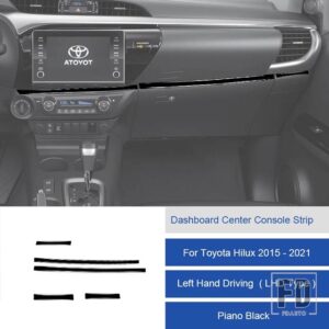 トヨタ ハイラックス 2015-2021 カーボンダッシュボードセンターコンソール装飾ストリップトリムカバー装飾ステッカー - 31C LHD