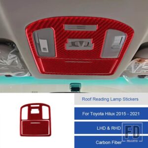 トヨタ ハイラックス 2015-2021 カーボン読書灯パネルトリムカバーインテリア装飾ステッカー - 5B
